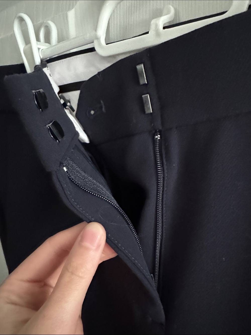 Ann Taylor Navy Straight-Leg Trousers - Picture 2 of 5